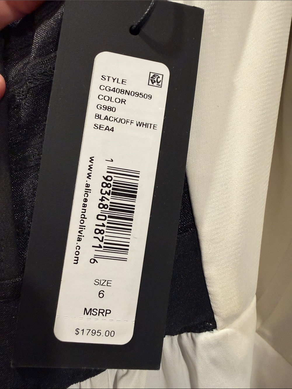 Alice + Olivia Black and White Bridgette Strapless Colorblock Ball Gown - Picture 12 of 13